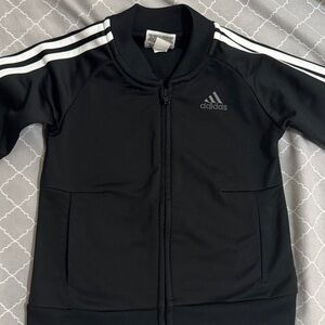 Adidas Black Jacket with White Accents